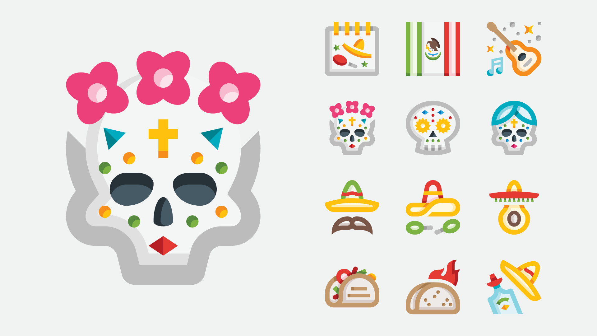 Cinco De Mayo / Basicons avocado calavera calendar cinco de mayo day of the dead fiesta guitar katrina maracas mariachi mexican mexican flag mexican hat mexico party skull sombrero sugar taco tequila