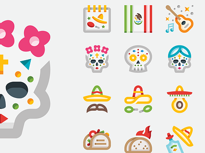 Cinco De Mayo / Basicons avocado calavera calendar cinco de mayo day of the dead fiesta guitar katrina maracas mariachi mexican mexican flag mexican hat mexico party skull sombrero sugar taco tequila