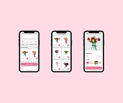 Bouquet Preview App Design app design bouquet branding figma floral mobile design product ui user design ux