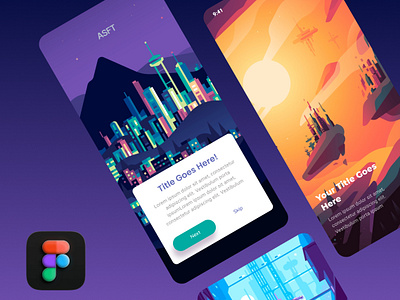 Cosmic App Interface colorful cosmicdesign design digitalart figma mobileapp onboding ui userinterface