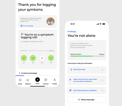 Symptom management ui