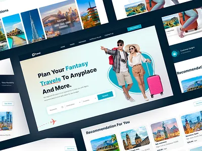 Travel Website Landing Page design exploretheworld landingpage newdestinations travel web travelagency tripandtravel ui uidesign uiux ux web design web uiux website