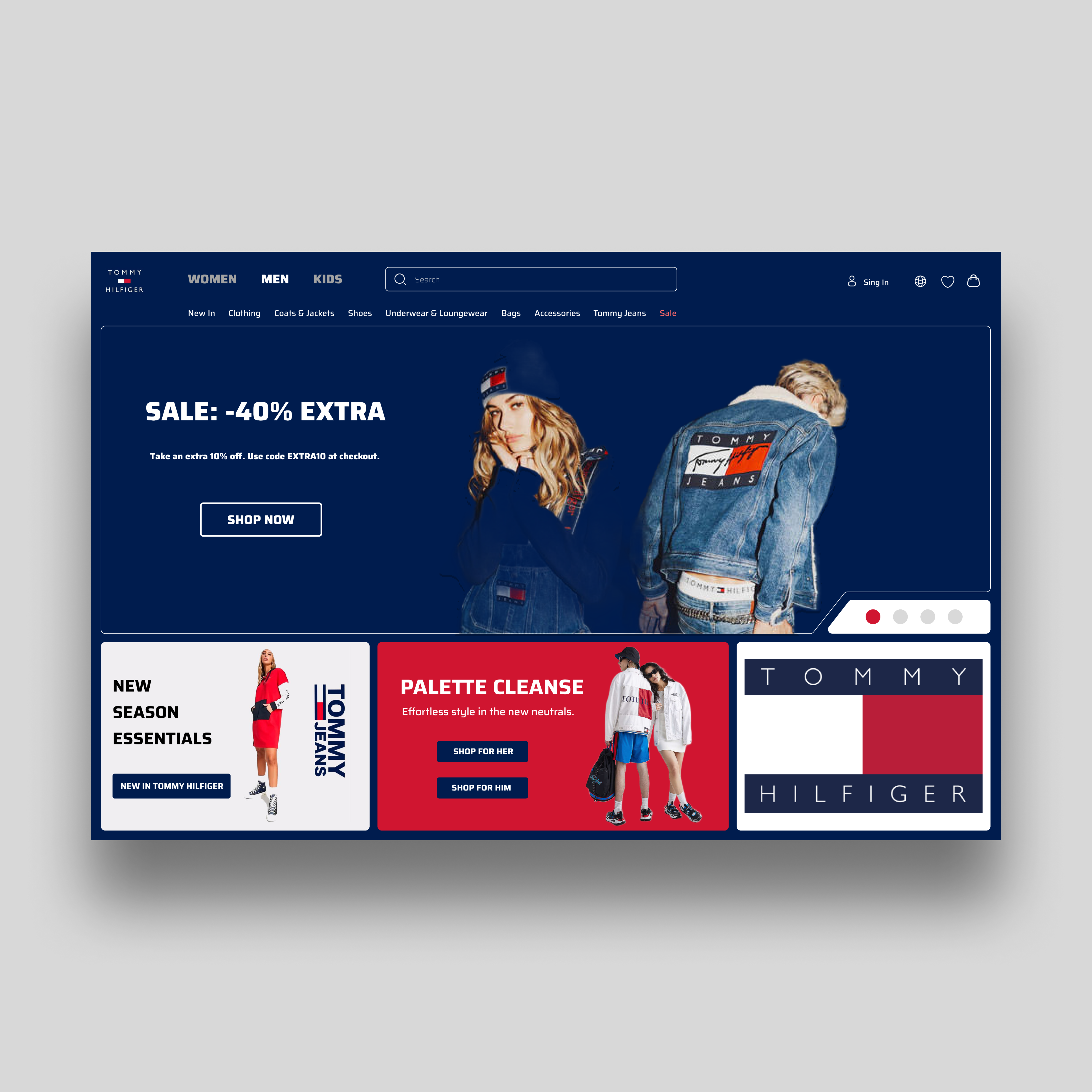 TOMMY HILFIGER Landing Page agency design fashion graphic design landing page new work online shop ui ux web web design website