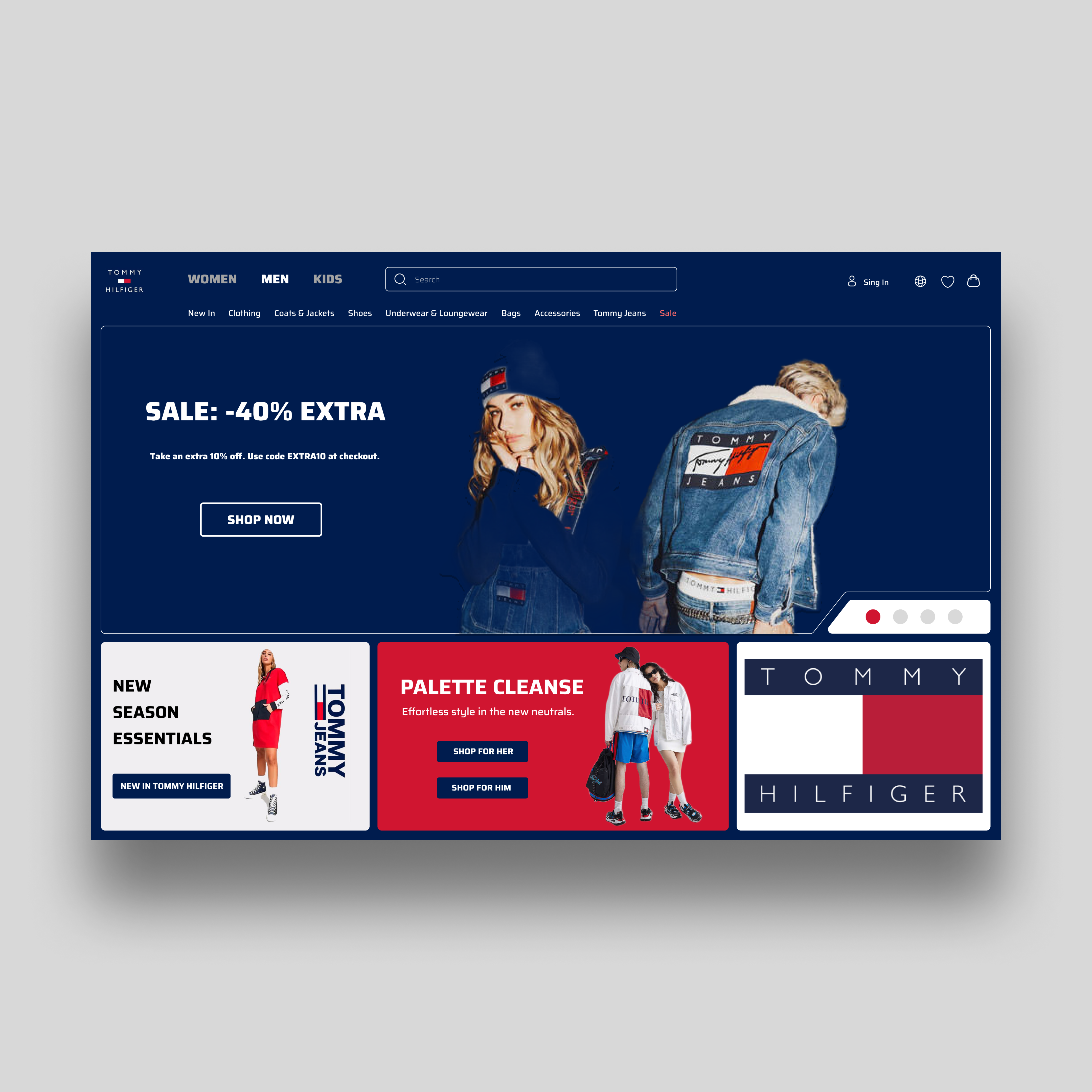 TOMMY HILFIGER Landing Page by 4OUR DESIGN on Dribbble