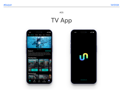 TV App DailyUIChallenge#25 figma mobile app movie movieapp productdesign tv ui uiux watch