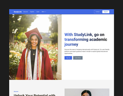 StudyLink - Landing Page branding design dribbble graphic design information architecture landing page trendy typography ui ux web design webdesign