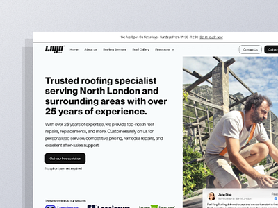 Paul King roofing website redesign figma hero section landing page roofing website ui ui design web design website design
