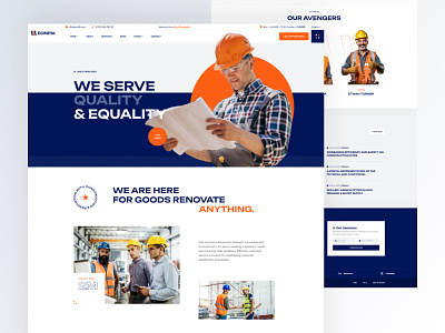 Eonfik Construction Co. Website Design about app construction eonfik footer header landing page service team testimonials ui ui design ux ux design