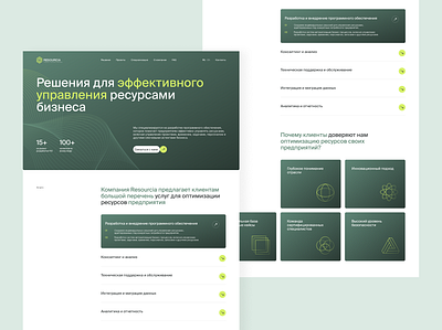 Design concept for software company Resourcia corporatewebsite homepage services sofware ui uidesign webdesign