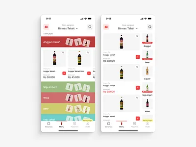 Product listing Ecommerce explorations - Beverages Company alcoholic alcoholic beverages beverages minimalist design product list product listing product listing page ui ui design