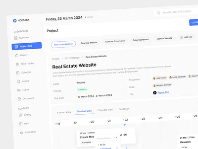 NGETASK - Task Management Dashboard dashboard design saas task management ui ux web design