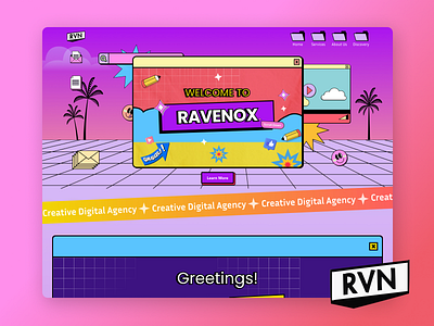 Creative Agency Landing Page - Ravenox agency app branding company design illustration logo mobile ui web design