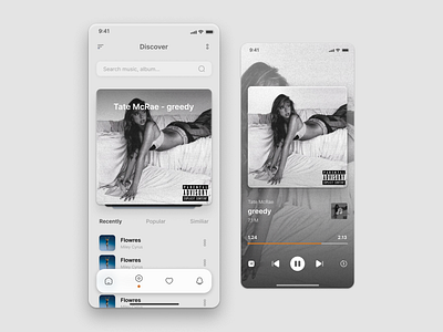 Music app artist lyrics mobile mobile app music music app music player player playing playlist redesign song streaming ui uiux ux