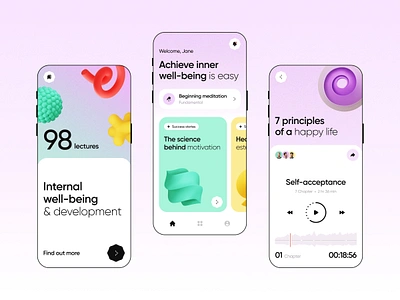 elevate your well-being app application bn digital bndigital design mobile ui