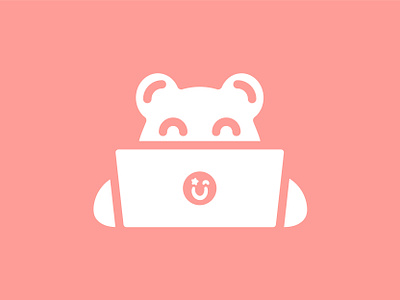 Bear Work animal bear branding character cute design flat icon illustration minimal vector
