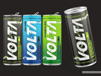 Volta - Energy Drinks branding design graphic design illustration logo packaging private brand