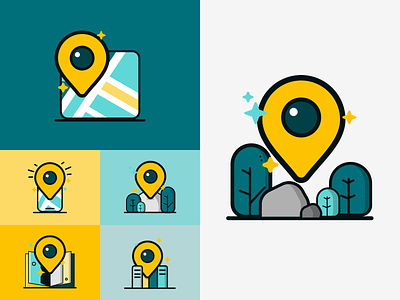 Mini illustrations we did for Mapbook app branding design graphic design illustration logo ui ux uxdesign vector