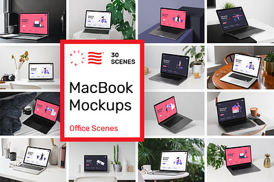 MacBook Mockups - Workspace Mockups brand branding bundle free updates header identity kit minimal modern pack portfolio presentation scene template typography