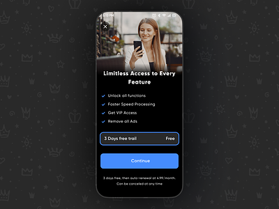 In-App Purchase Screen Design💳📱 better user experience commerce doller enhance usability get vip go pro go vip iap design in app purchase paid premium purchase premium version pro purchase vip vip access vip pass
