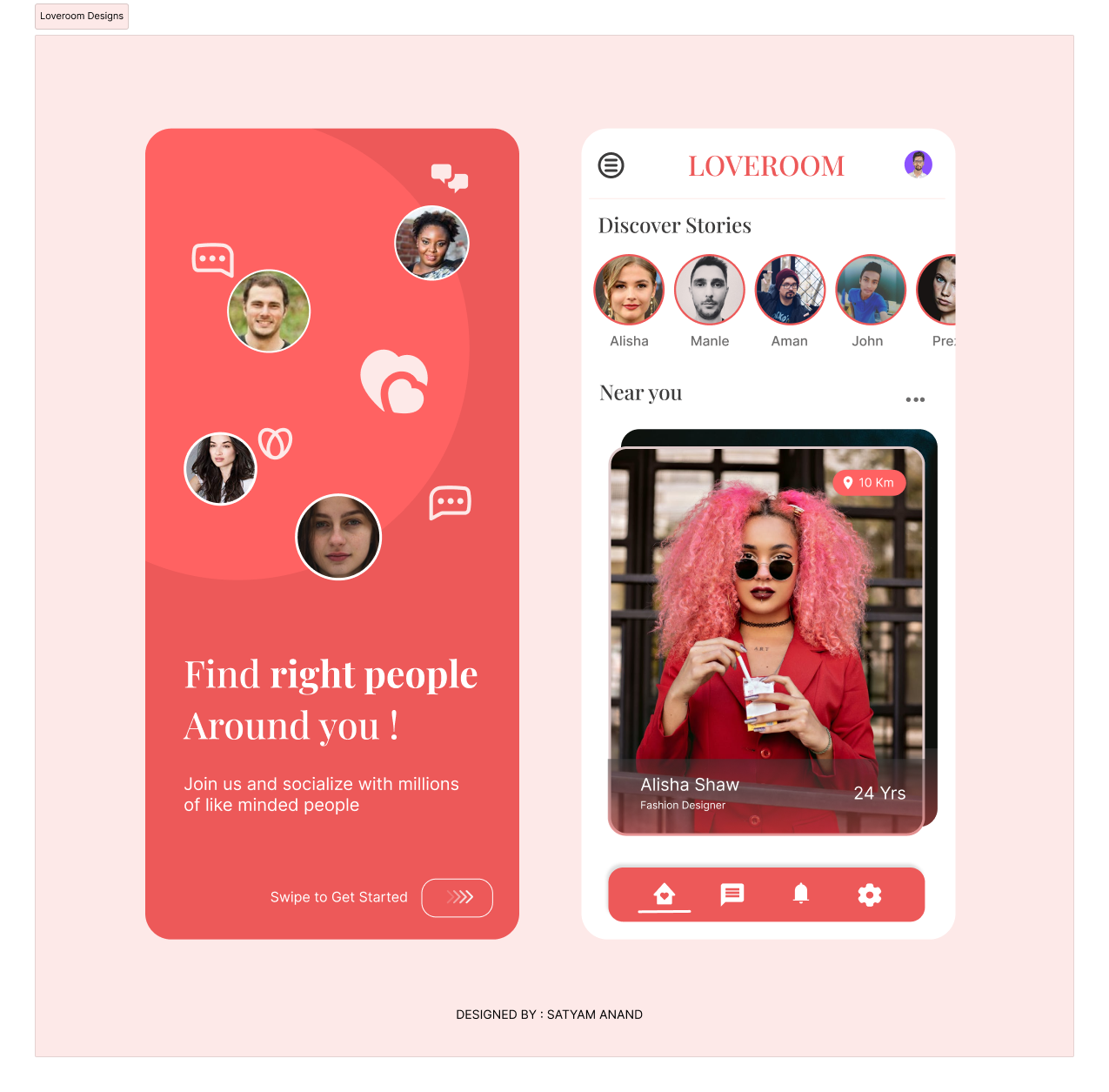 Connect with right People - LoveRoom ( Dating App Design ) by SATYAM ...