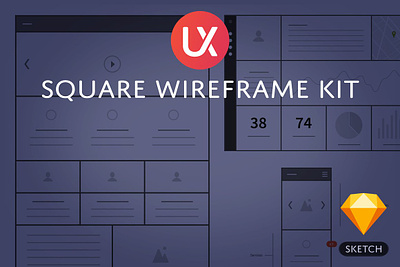 Square Wireframe Kit app application dashboard kit layout mockup responsive sketch software square wireframe kit ui ui kit ux ux design ux kits web design website wireframes