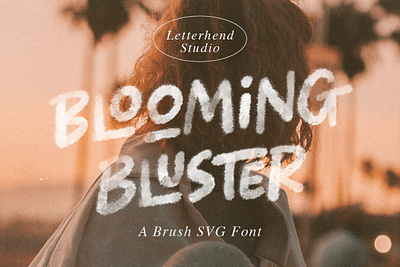 Blooming Bluster - SVG Font blooming bluster svg font display font grunge font headline font rustic font svg font svg sans serif texture textured font title font transparent font
