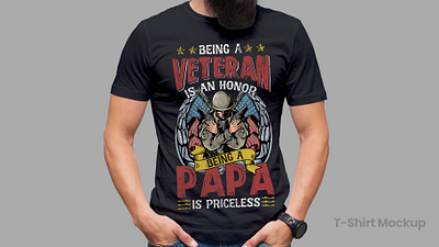 veteran t-shirt design best t shirt branding design designer graphic design gun illustration logo military dad militaryapparel papa t shirt t shirt design typography ui veteran veteran papa veteran t shirt design veterancommunity