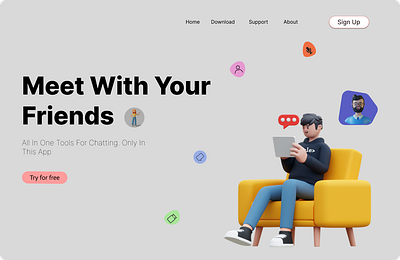 Meet With Your Friends app branding design graphic design illustration logo typography ui ux vector
