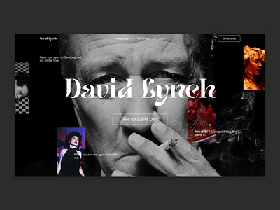 David Lynch hero page exploration.