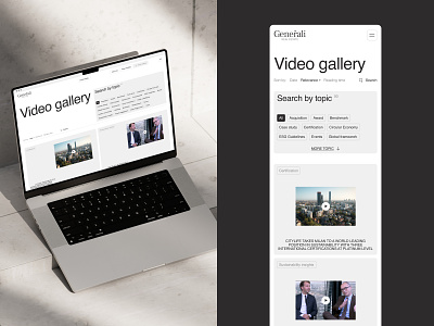 Generali. Corporate website in the field of real estate corporate website creative composition creative design filter on the site gallery list page minimalistic design navigation real estate responsive design trending design trending website uiux designer video video gallery web design web designer website design