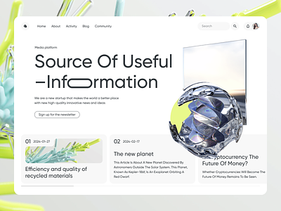 UI Design for Media Platform blog design inspiration information blog interface interface development media platform news news platform online media startup website ui design ui inspiration ui ux ukranian studio ux design ux ui web design for media web design for startup website articles website design