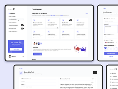 The Ultimate AI Writing Tool For Creators! ai dashboard editor platform tags templates text ui