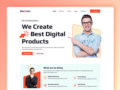 Maxcom Agency Landing Page agency landing page branding creative creative agency creative desiner design digital agency digital product graphic design inface design logo minimal design typography ui ux web design