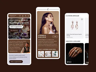 Responsive UI/UX Design for Mobile Jewelry Website adaptive beauty design e commerce figma jewelry shop site store ui user interface ux web design