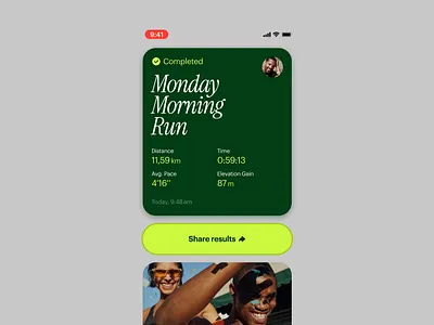 Running Results, iOS App app concept design ios mobile running statistics ui