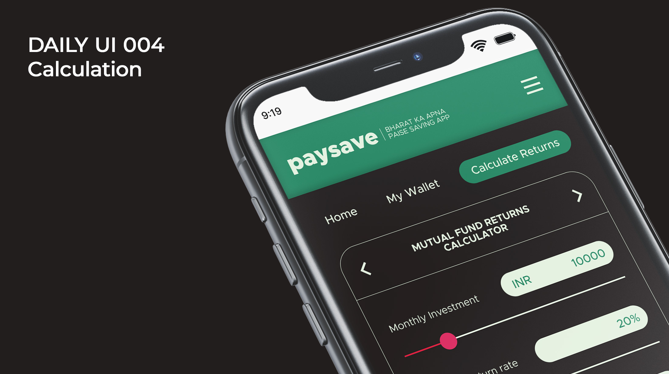 Daily UI 004 | Calculation calculation daily ui finance finance app graphic design savings app ui ui ux user experience