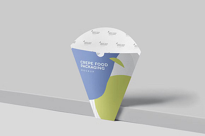 Crepe Cone Packaging Mockups cafe card crepe cone packaging mockups fast food graphic design mock packaging packing paper restaurant takeaway ups