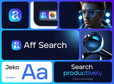 Aff Search bento blue gradient it logo search