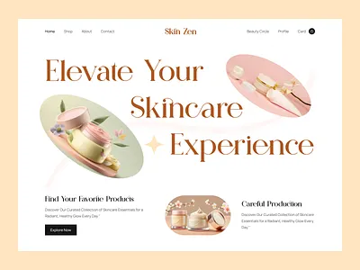 Skincare Landing Page Design 3d animation apps designer apps shop beauty shop branding design graphic design hero section illustration landing page mobile apps motion graphics online beauty online shop shop apps skin care ui ui ux website