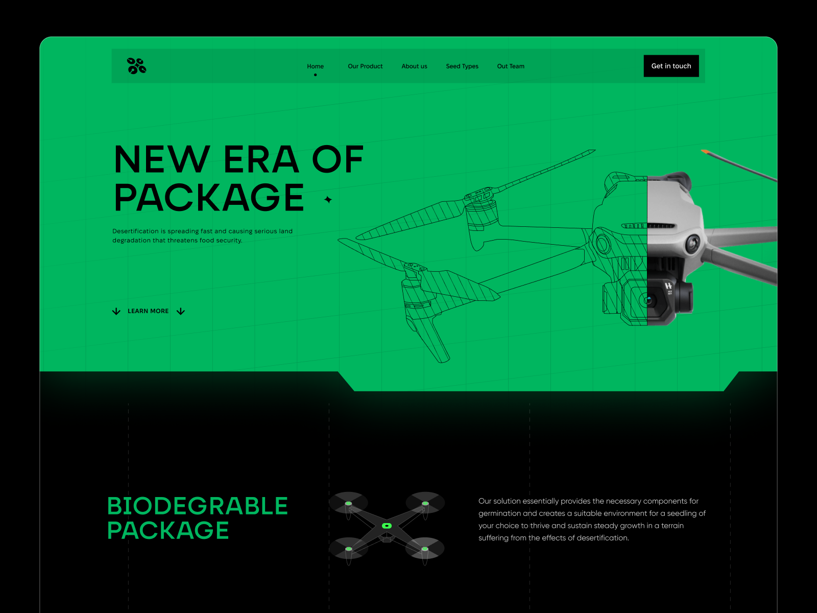 Landing page - Drone Delivery drone graphic design graphic element landing landing page ui user interface web design website design