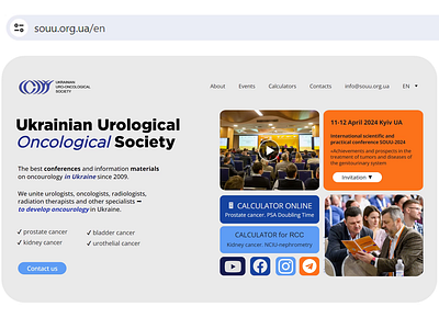 Website for oncouro society of Ukraine design web web design