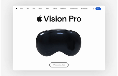 Vision Pro Web Design Concept 3d aesthetic amazing animation apple branding cool design figma graphic design illustration immersive logo modern motion pro tech ui ux vision