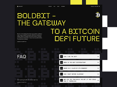 Crypto landing page / Info and FAQ bitcoin blockchain brutal brutalism brutalweb crypto faq faqs figma landing page landingpage question section questions and answers ui user interface design web web design web3 webdesign website
