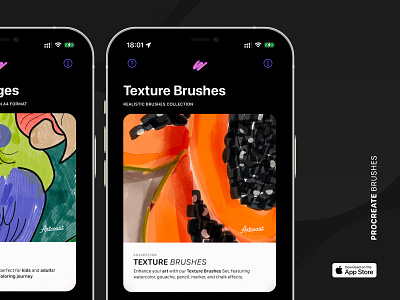 Procreate Brushes & Coloring Pages app appstore branding design draw illustration ios procreate ui uiux userexperience userinterface ux