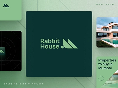 Rabbit House Logo Design app brand branding camel camel design clean concept graphic graphic design green house identity india logo logo design minimal rabbit symbol visual web