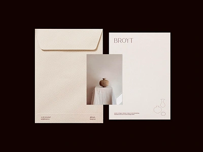 Stationary design for Broyt brand identity branddesign branding branding design card ceramic collateral corporate identity design graphic design logo minimal branding modern branding postcard print stationary