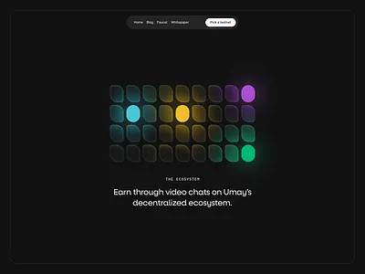 Umay's Ecosystem dark glow landing light onepage page ui web