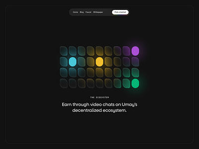 Umay's Ecosystem dark glow landing light onepage page ui web
