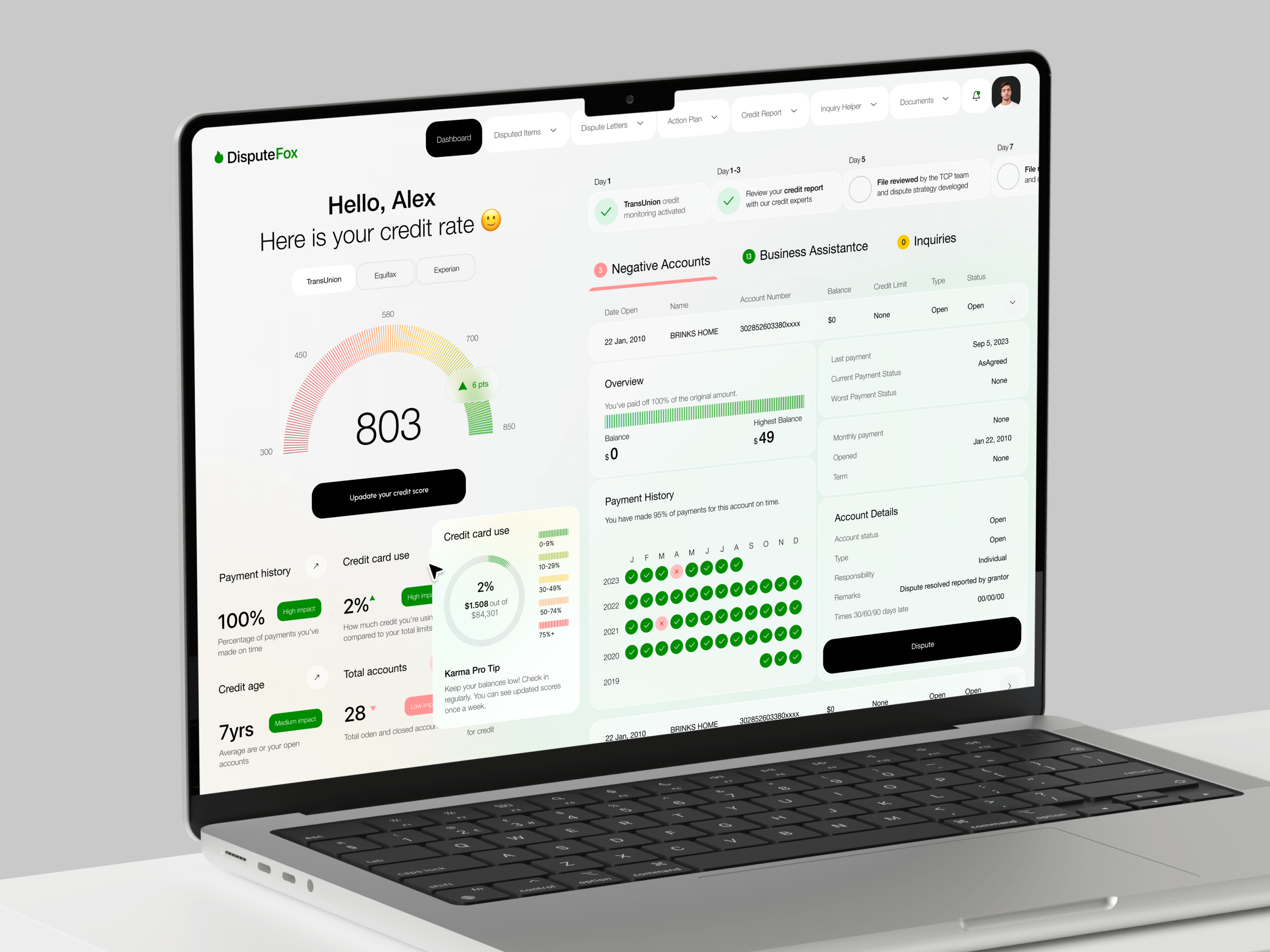 DisputeFox App - Credit Score Dashboard admin app app design automation b2b business corporate credit crm dashboard design finance management product design saas software ui ux web web app