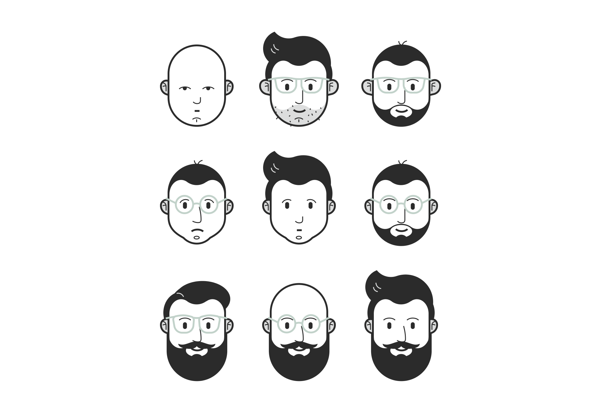 Editable avatars branding character figma illustration simple vector